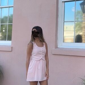 Elegant Pink Sleeveless Dress